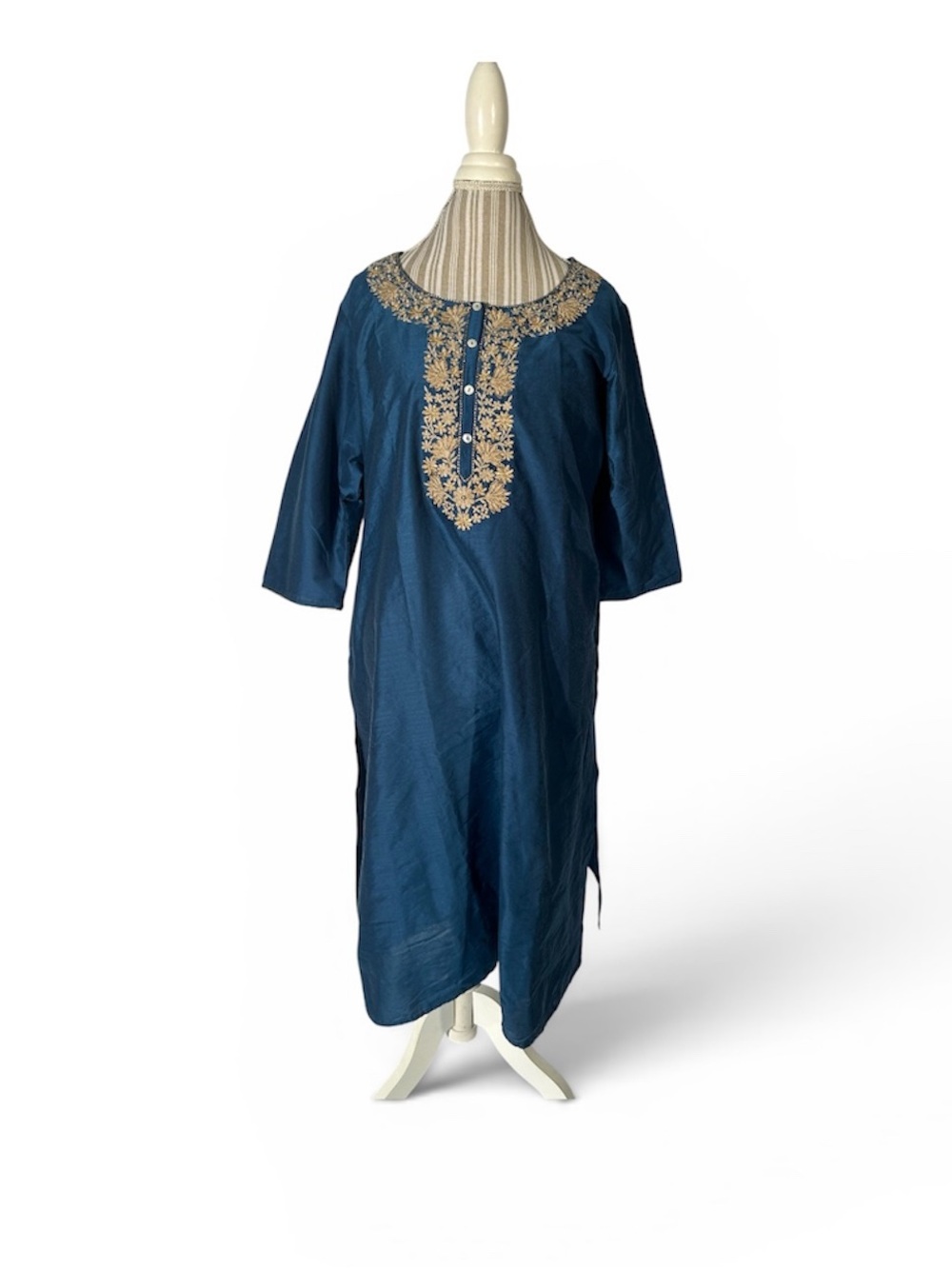 Ashish Navy and Gold Embroidered Dress
